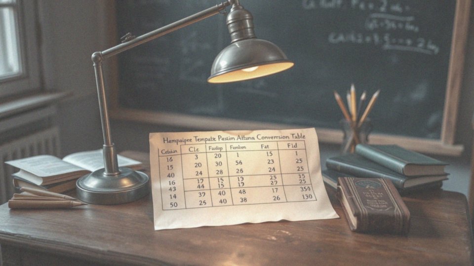Co to jest tabela konwersji temperatury?